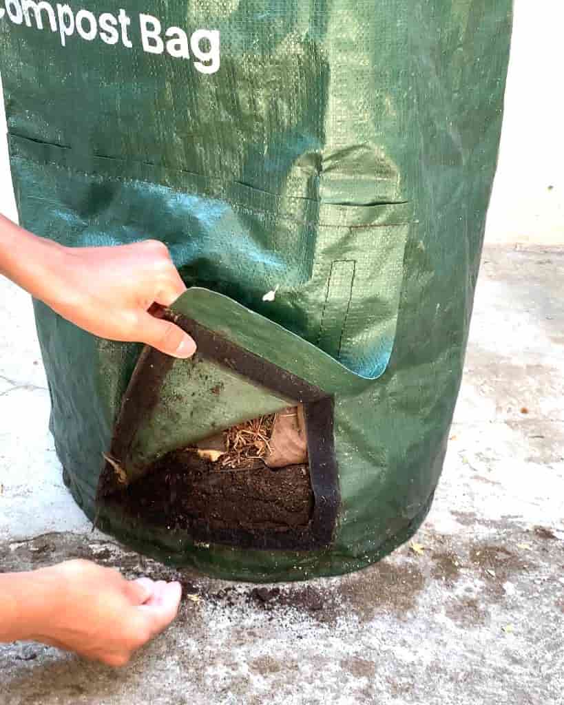 hasil kompos dari compost bag