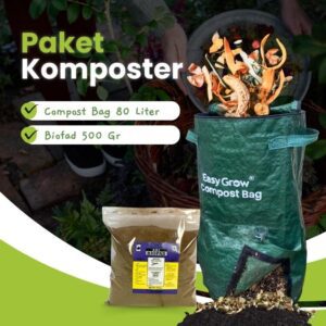 paket komposter compost bag 80 liter & biofad 500 gr